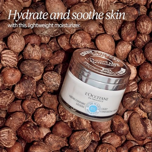 L'OCCITANE 5% Organic Shea Butter Lightweight Comforting Face Cream, Moisturizes, Hydrates & Soothes Sensitive Skin, Non-Comedogenic, Vegan Skincare
