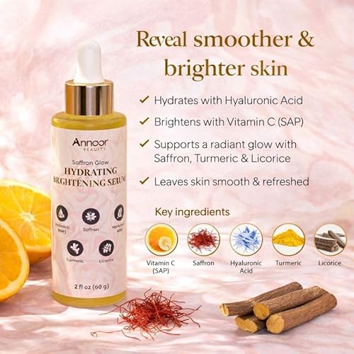 Hydrating Face Serum with Hyaluronic Acid & Saffron ? Lightweight Daily Serum for Dry & Dull Skin ? Vitamin B5 & Aloe ? 2 fl oz
