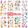 Temporary Tattoo Kids - 150 Sheets & 1700+ Patterns | Boosts Imagination/Creativity & Easy-Clean | Ideal for Party Favors, Arts & Crafts, Goodie Bags (Non-Toxic, Safe for Skin)