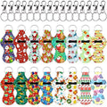 Duufin 16 Pieces Chapstick Holder Keychain with 16 Pieces Metal Clip Cords for Chapstick Tracker and Safeguard