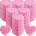 Dandat 300 Count Compressed Facial Sponges Heart Shape Face Sponges for Cleansing Natural Facial Exfoliating Pads for Estheticians(Pink)