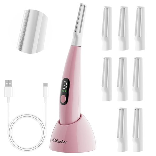 Sonic Smooth Dermaplane Razor for Women Face,Women’S Facial Exfoliation & Peach Fuzz Hair Removal System,Anti-Aging–3 Speeds–8 Dermaplaning Blades–Rechargeable,Sonicsmooth Sonic Dermaplaning Tool