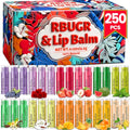 250 Pcs Lip Balm Bulk,12 Fruit Flavored Natural Bulk Lip Balm, Lip Balms Pack with Vitamin E, Lip Balms Gift Set Women Stocking Stuffers Party Favors, Moisturizing&Soothing(4.2g/0.15oz)