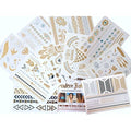 10 Sheets Modern Boho Metallic Tattoos Flash Gold/Silver Ultimate Collection