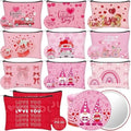 40 Pcs Valentines Day Cosmetic Makeup Bags Gift Bulk Valentine's Day Makeup Bags Bulk with Compact Mirrors Pink Red Travel Pouches with Zipper Toiletry Organizer for Women Party Favors Galentines Gift