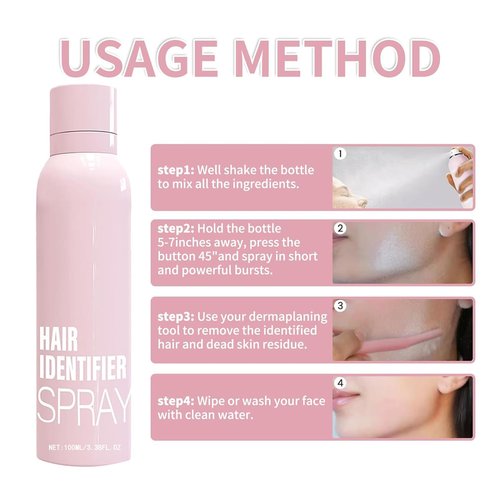 Hair Identifier Spray for Face Shaving, Hair Identifying Spray, Face Hair Identifier Spray, Skin Dermaplaning Spray for Face, Moisturizing and Skin Care Dermaplaner Spray (1pcs)