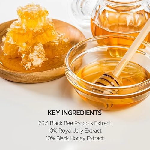 SKINFOOD Royal Honey Propolis Enrich Essence - 63% Black Bee Propolis & 10% Royal Jelly Extract Face Serum - Propolis Serum for Skin, Valentine Day Gift - 1.69 Fl. Oz. (50mL)