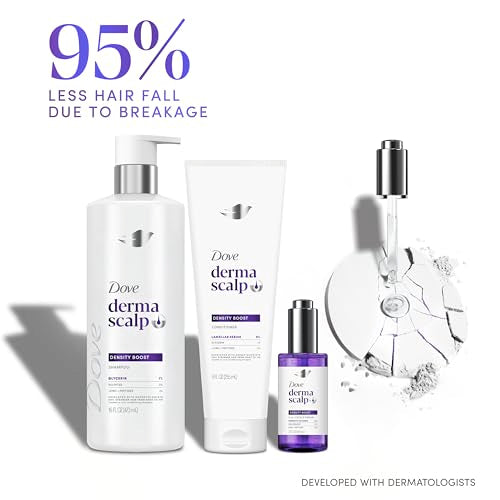 Dove Derma Scalp Density Boost Shampoo 1 ct With Glycerin, Sulfates And Zinc + Peptides For Hair Loss And Breakage 16 oz