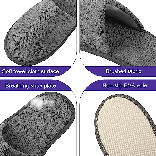 Geyoga 12 Pair Disposable Slippers for Guests Non Slip Disposable House Slippers Washable Reusable for Spa Travel Hotel Indoor Shoeless Home Bride Bathroom