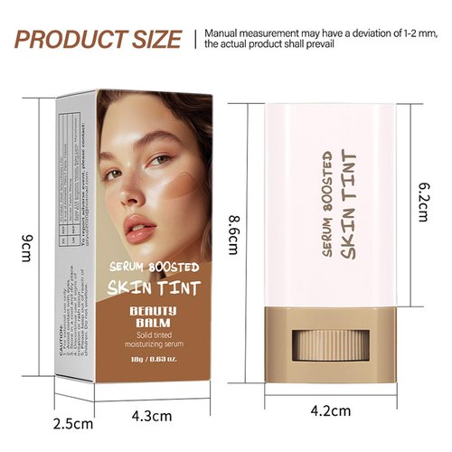Covebalm Beauty Skin Tint, Serum Boosted Hydration skin tint for Black Women, Foundation Stick Beauty Balm, Lasting Moisturizing, Non-Greasy & Waterproof (#03)