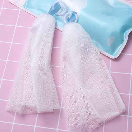 5PCS Exfoliating Foaming Net Premium Effective Easy Maker Face and Body Face Cleansing Soap