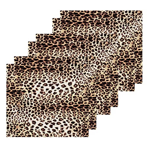 Wash Cloth Set Animal Leopard Cheetah Print(20d1) - Pack of 6, Cotton Face Cloths, Highly Absorbent and Soft Feel Fingertip Towels