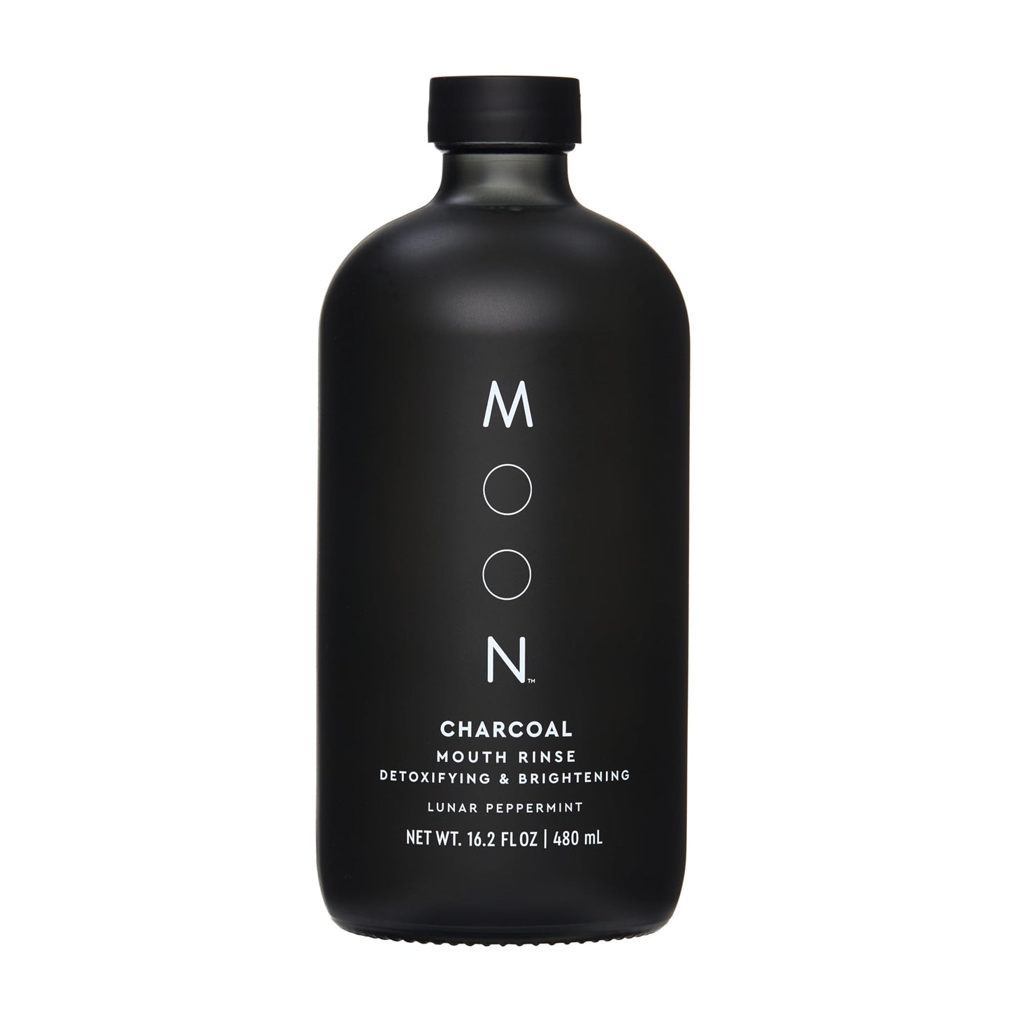 MOON Charcoal Mouth Rinse, Mouthwash for Adults, Freshens Breath and Detoxifies, Fluoride-Free, Alcohol-Free, Lunar Peppermint Flavor, 16 oz