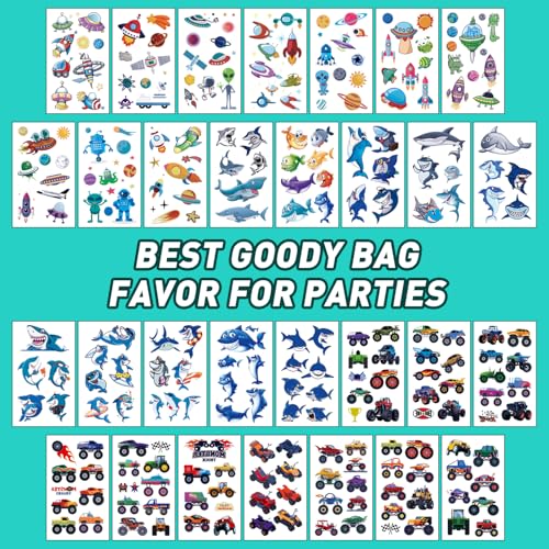 Temporary Tattoo Kids - 150 Sheets & 1700+ Patterns | Boosts Imagination/Creativity & Easy-Clean | Ideal for Party Favors, Arts & Crafts, Goodie Bags (Non-Toxic, Safe for Skin)