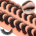 Newcally False Eyelashes Russian Strip Lashes Wispy Mink Lashes D-curly Fake Lashes Like Eyelash Extension Lash Strips 9 Pairs Pack