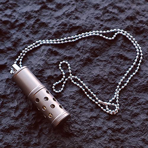 EDC Titanium Perfume Case and Make-Up Bottle and Glass Storage Jar Can be Used as A Keychain Small Items or Pendant