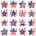 JUNEBRUSHS 4th of July Temporary Tattoos, 180 Pcs Patriotic Stars Tattoos Red White and Blue Party Decorations USA Independence Day Supply 12 Styles Safety Face Make up for Fourth of July Memorial Day