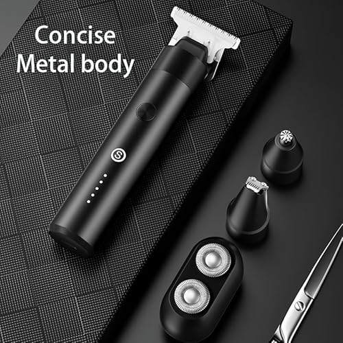 Beard Trimmer for Men - Portable £¦ Metal Body£¬Electric Razor Shaver - IPX7 Waterproof Strong Power£¬4 in 1 Cordless Hair Clipper Trimmers Set for Beard Hair Nose Body Face£¬Gifts for Men (V53)