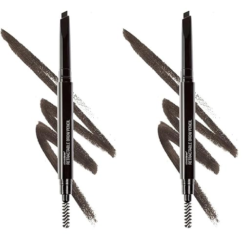 wet n wild Ultimate Eyebrow Retractable Definer Pencil, Dark Brown, Dual-Sided, Fine Tip, Shapes, Defines, Fills Brows Makeup (Pack of 2)