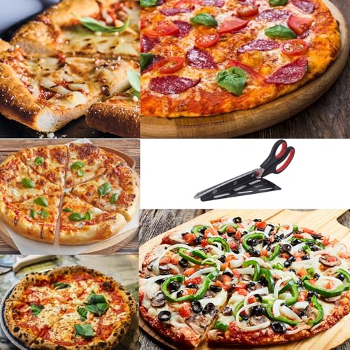 Pizza Scissors, Non-Stick Pizza Scissors with Firm Grip Base, Stainless Steel Pizza Scissor Cutter, Food Grade Pizza Cutter, Food Slicer & Pizza Server, Durable, Safe & Mess Free