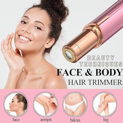 Rechargeable,Hair Removal Device,Face Shaver for Women Upper Lips, Chin & Facial Hair Remover for Women, Painless Hair Remover, Rechargeable Face Razors for Women Blush/Rose Gold