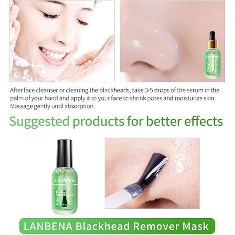 LANBENA Pore Minimizer Serum, Pores Shrinking Serum for Face, Oil Control Firming, Tightening Pores, Vegan Moisture after Blackhead Remover, Centella Asiatica, Hamamelis Virginiana, 0.6 fl.oz