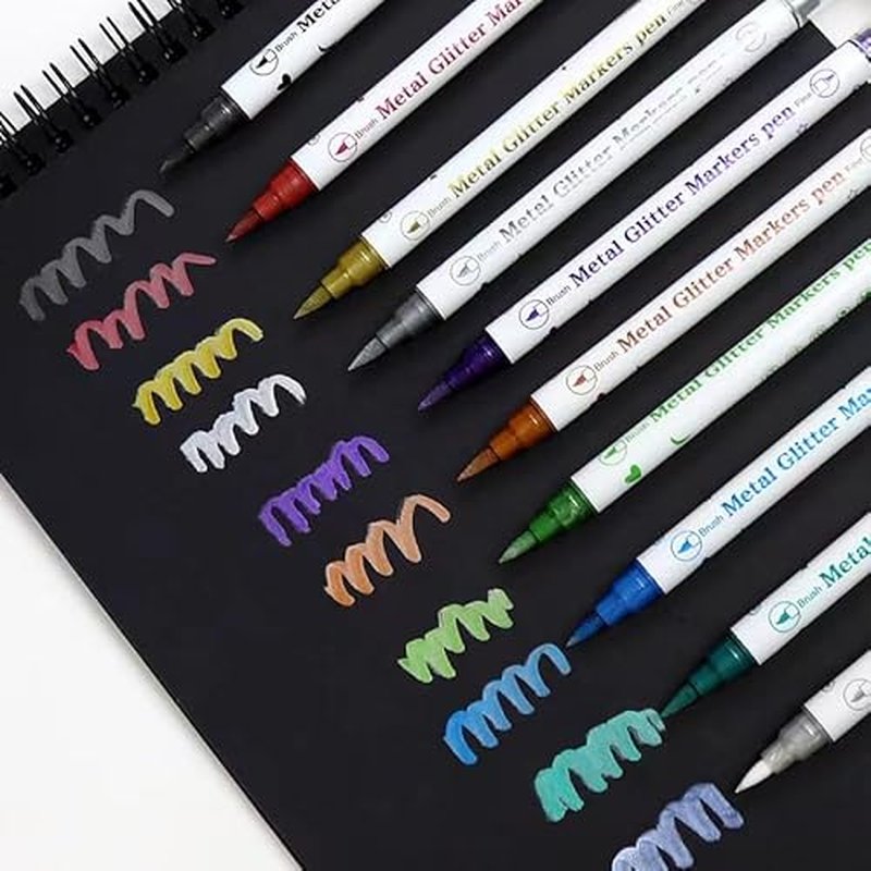 Temporary Tattoo Markers for Skin, 10 Body Markers Make Bold and Fine Lines, Cosmetic Quality + Tattoo Stencils for Kids and Adults, Dual-End Tattoo Pens for Body & Face Art, Halloween Makeup Kit