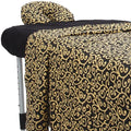ForPro Premium Designer Flannel 3-Piece Massage Sheet Set, Golden Swirl with Black Fitted Sheet