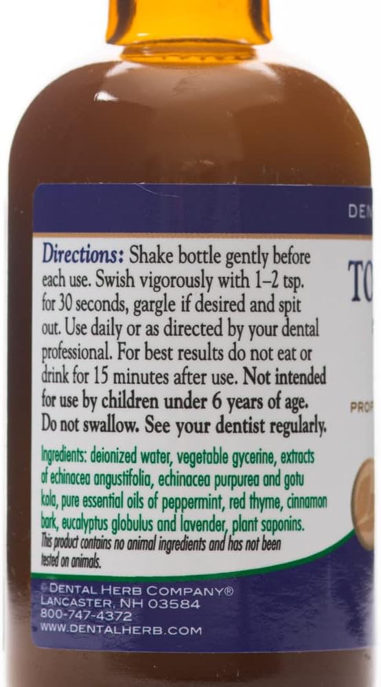 Tooth & Gums Tonic Mouthwash Travel Size (2 oz) - Natural Essential Oil Formula for Bad Breath & Gum Health