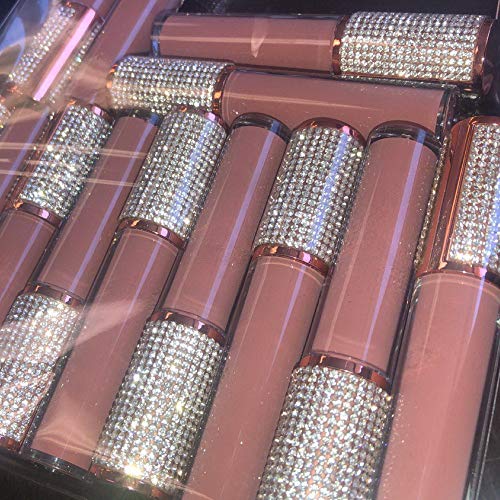 10 Pack Diamond Lip Gloss Wand Tubes, 5ml Empty Containers, Lip Balm Bottles with Rubber Stoppers for Cosmetic Business (Crystal Rhinestone)