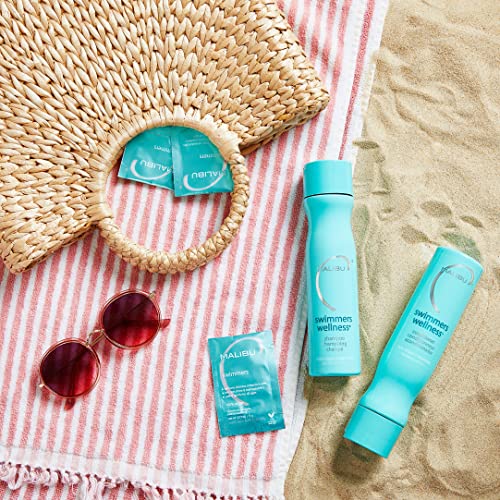 Malibu C Swimmers Wellness Shampoo - Protects Hair Against Chlorine Damage & Combats Brittle Hair - Swimmers Shampoo for Removing Pool Elements