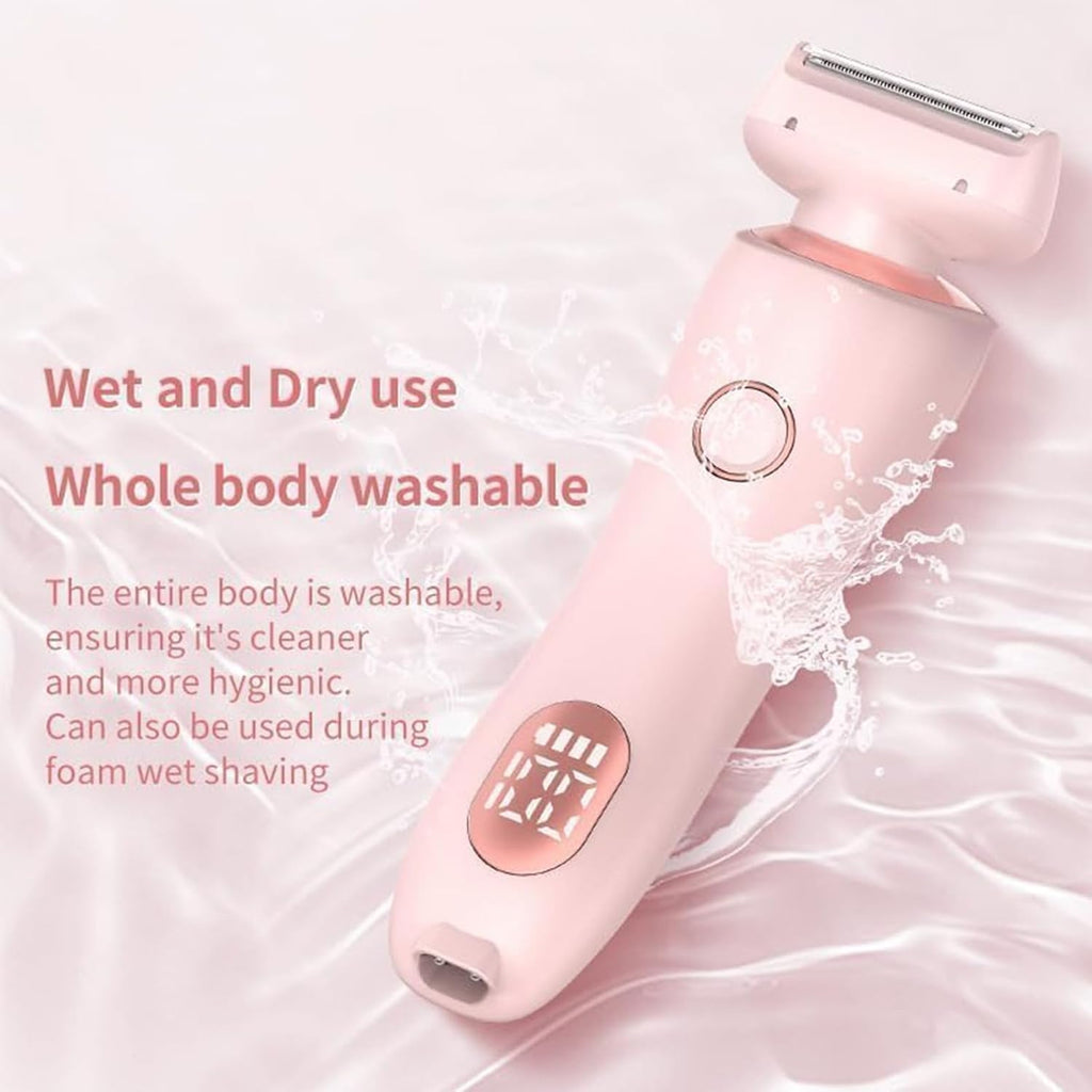 The Glide Pro 3.0 Razor, Razor for Women, 2 in 1 Wet & Dry Electric Waterproof Razor, Painless Hair Removal Removable Head for Bikini Leg Arm Underarm Area (Blue)