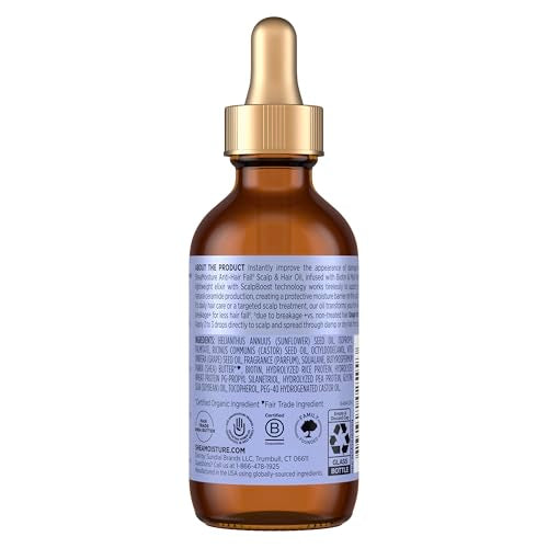 SheaMoisture Scalp & Hair Oil, Anti-Hair Fall for Healthy Looking and Moisturized Scalp, with Biotin & Multi-Peptide ScalpBoost Technology, 2 oz,(Pack of 2)