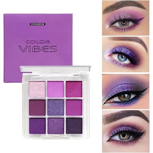 URQT 4 Pack/Set Eyeshadow Palette Set - Rich Colors Eye Makeup Kit, Black, Blue, Green, Purple Eyeshadow Shades, Natural Nude Matte Shimmer Glitter Naked Eye Shadow Pallete Set