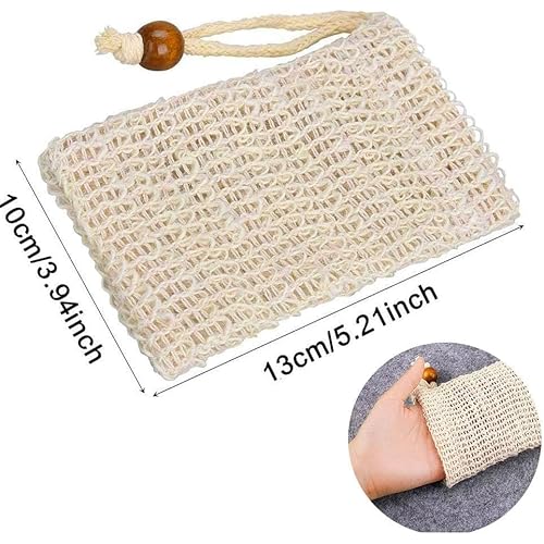 Natural Sisal Soap Saver Bag for Soap Bar Organic Soap Pouch for Exfoliating Lathers and Air Dry Soap Bar Shower Soap Saver Bag (20pcs)