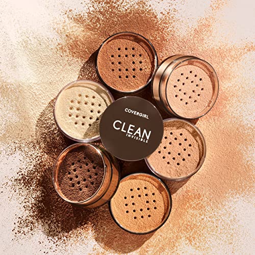 COVERGIRL Clean Invisible Loose Powder - Loose Powder, Setting Powder, Vegan Formula - Translucent Medium, 20g (0.7 oz) (Pack of 2)