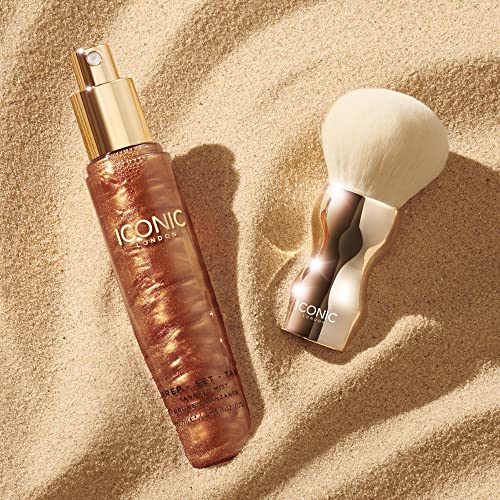 ICONIC LONDON Tan and Buff Brush | Face and Body Makeup Brush, Buff and Blend Makeup and Tan