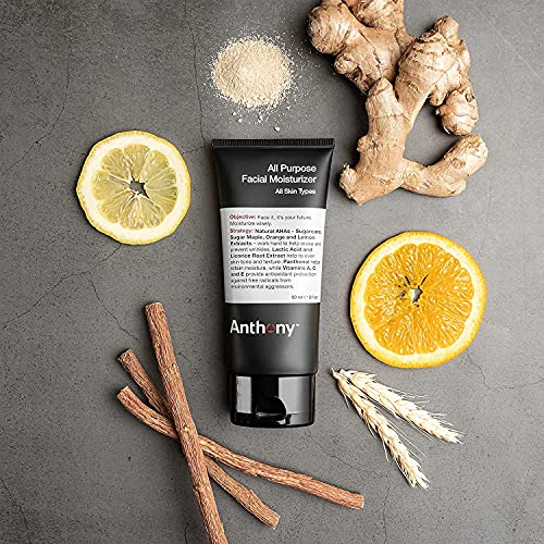 Anthony Essentials Duo Glycolic Facial Cleanser for Men and All-Purpose Facial Moisturizer - Men¡¯s Hydrating Lotion for Dry Skin