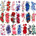 21 Sheets Sexy Flower Temporary Tattoos for Women, Waterproof 3D Bright Flora Tattoo Stickers for Girls, Rose, Peach Blossom, Chrysanthemum Various Tattoo Flower Temporary Fake Tattoos