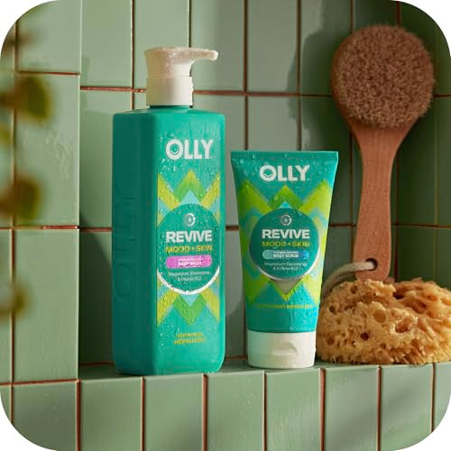OLLY Revive Body Wash with Magnesium, Electrolytes & Vitamin B12? Nourishing Cleanser for Skin Barrier Repair, Deep Hydration, Refreshing Nerolidew Scent, 17 oz