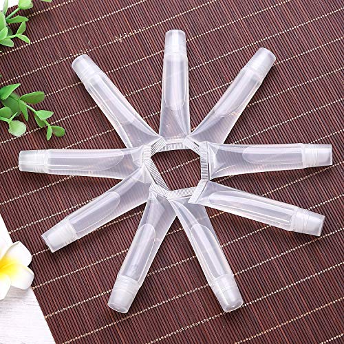 100 Pcs 10 ml Lip Gloss Balm Tubes Refillable Empty Tubes Clear Cosmetic Containers Soft Tube (10ML, 100)