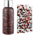 MAEPEOR Chunky Face Body Glitter Gel 19 Colors Mermaid Sequins Holographic Body Glitter Gel Long-Lasting Festival Makeup Glitter Paint for Face Body Hair Nails (30g, 08 Red)