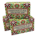 Peppermint and Aloe Shea Butter Soap, Set of 3 Bars, 6.4 Ounces Each