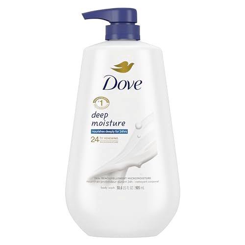 Dove 72h Full Body Deodorant Cream Coconut Vanilla 2.5 oz & Deep Moisture Body Wash Dry Skin Pump 30.6 oz