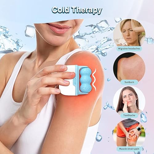 Ice Roller for Face & Eye, 2 in 1 Puffiness, Migraine, Pain Relief and Minor Injury - Diougens Lee Facial Ice Roller,Cold Therapy Massage Roller,Skin Care Products