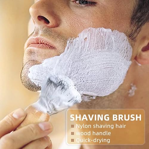 Shaving Brushes for Men ? 3 Pack Vegan Shaving Brush Set with Soft Synthetic Bristles for Gentle Face Cleaning,ideal for Travel & Daily Use, Gift for Father's Day, Birthdays, and Christmas