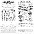 Temporary Fake Barbed Wire Tramp Stamp Realistic Tattoo Stickers for Adult Women Men,Neck Spine Wicked Tattoos for Halloween,Parties 4 sheets A (45+ styles)