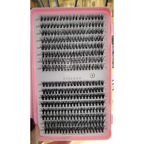 Eyelash Clusters 20D+30D+40D+50D Lash Clusters Wispy Individual Lashes 560 PCS D Curl Lash Extension 9-12MM Natural Lashes