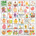 Partywind 204 PCS Glitter Easter Party Decorations for Kids Tattoos, Easter Party Supplies, Easter Basket Essentials Goodie Bag Stuffers for Boys Girls, Egg Hunt Games (Individually Wrapped Cut)