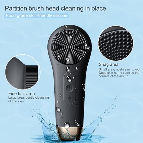 Rechargeable Silicone Electric Face Scrubber ? Vibrating Facial Cleansing Brush for Deep Cleansing & Exfoliation, Waterproof, Gentle on Skin, for Men & Women
